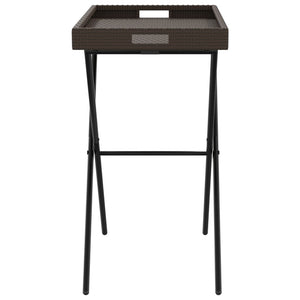 Klappbarer Tabletttisch Braun Poly Rattan 65x40x75cm