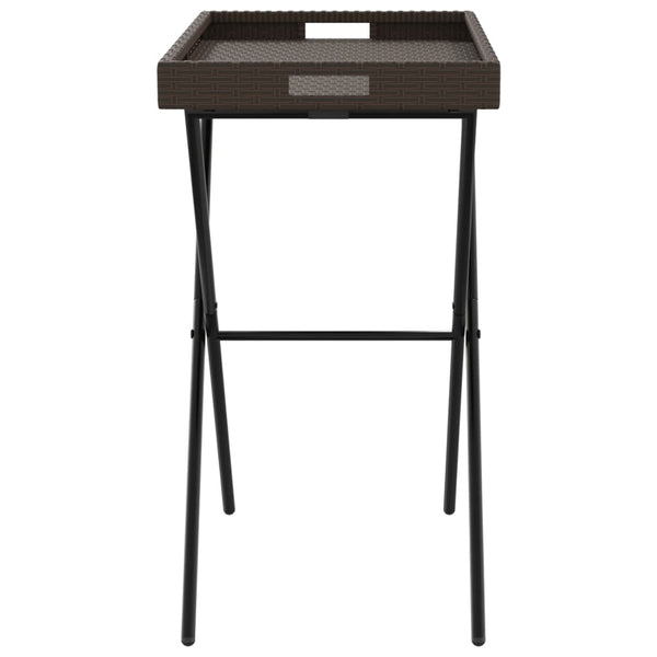 Klappbarer Tabletttisch Braun Poly Rattan 65x40x75cm