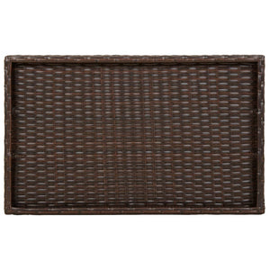 Klappbarer Tabletttisch Braun Poly Rattan 65x40x75cm