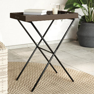 Klappbarer Tabletttisch Braun Poly Rattan 65x40x75cm