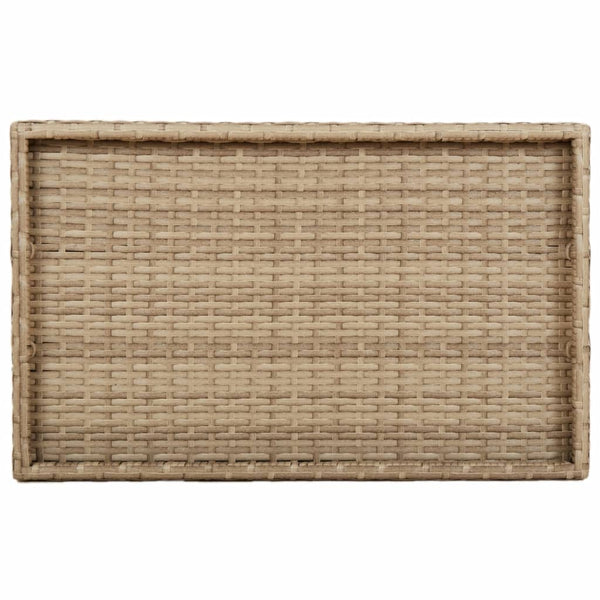 Klappbarer Tabletttisch Beige Poly Rattan 65x40x75 cm