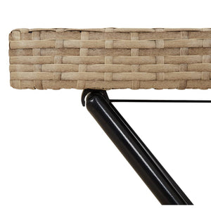 Klappbarer Tabletttisch Beige Poly Rattan 65x40x75 cm