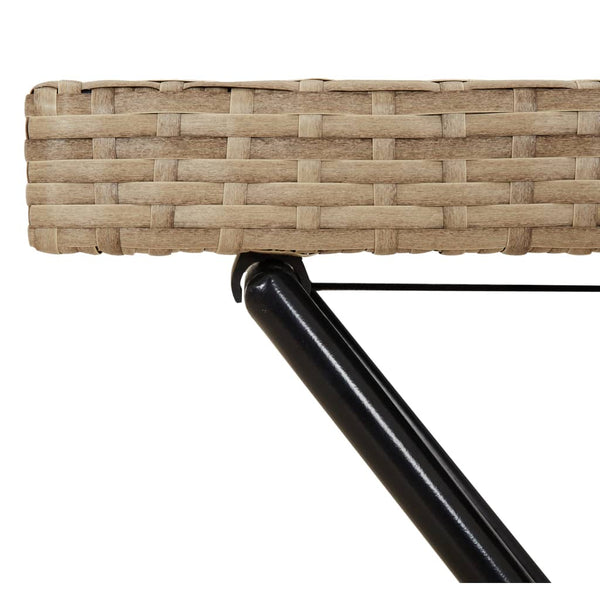 Klappbarer Tabletttisch Beige Poly Rattan 65x40x75 cm