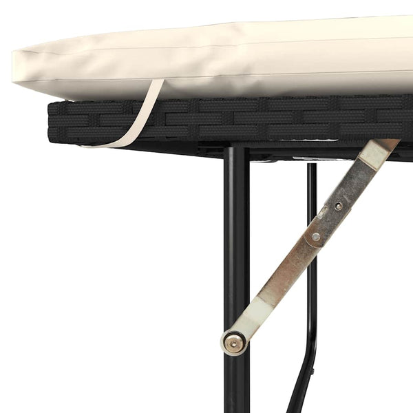 Gartensofa 2-Sitzer mit Kissen Schwarz