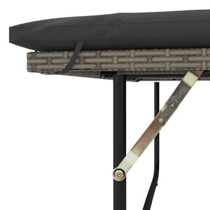 Gartensofa 2-Sitzer Grau mit Kissen