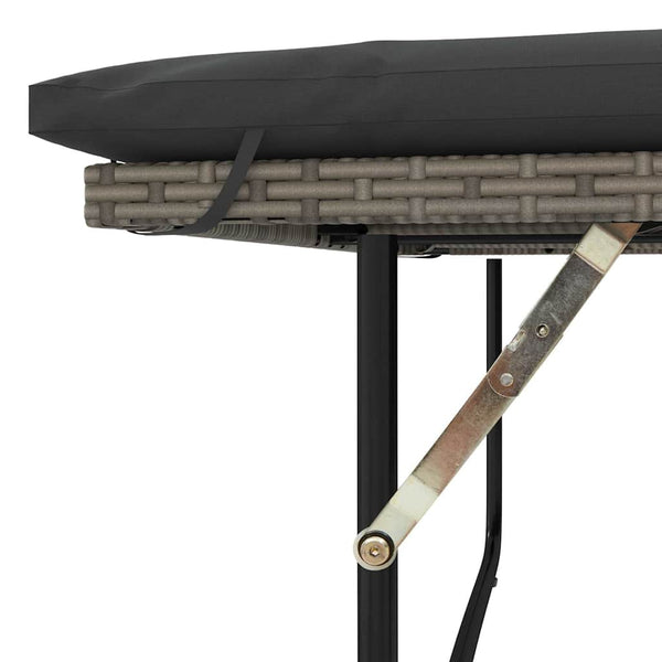 Gartensofa 2-Sitzer Grau mit Kissen