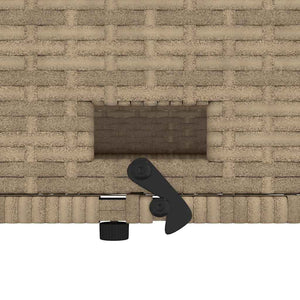 Gartensofa 2-Sitzer Beige Poly Rattan mit Kissen