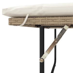 Gartensofa 2-Sitzer Beige Poly Rattan mit Kissen