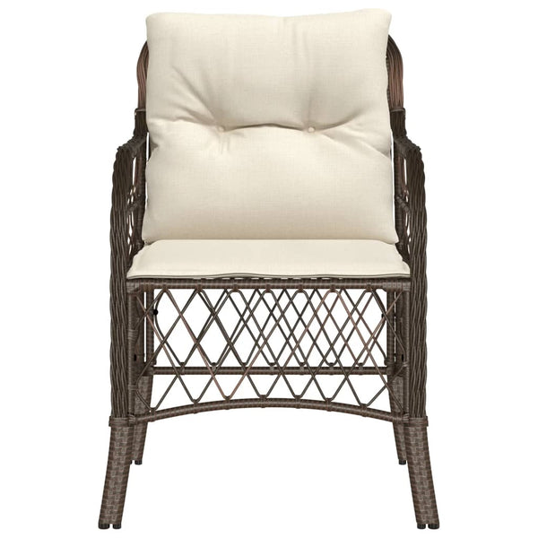 Gartenstühle mit Kissen, 2er Set, Braun