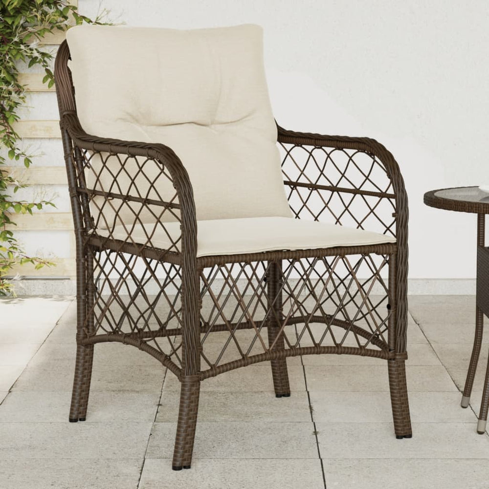 Gartenstühle mit Kissen, 2er Set, Braun