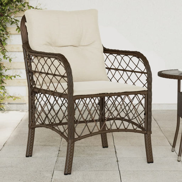 Gartenstühle mit Kissen, 2er Set, Braun
