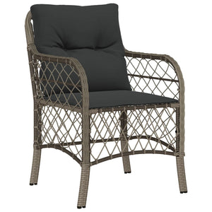 Gartenstühle mit Kissen, 2er Set, Grau