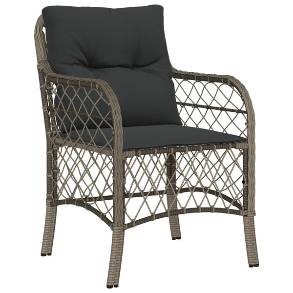 Gartenstühle mit Kissen, 2er Set, Grau
