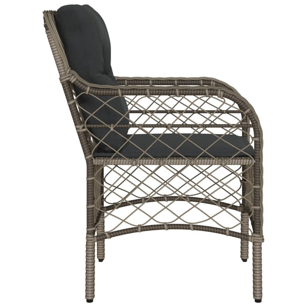 Gartenstühle mit Kissen, 2er Set, Grau