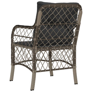 Gartenstühle mit Kissen, 2er Set, Grau