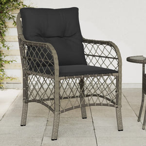 Gartenstühle mit Kissen, 2er Set, Grau