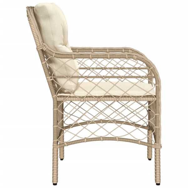 Gartenstühle mit Kissen, 2er Set, Beige Rattan