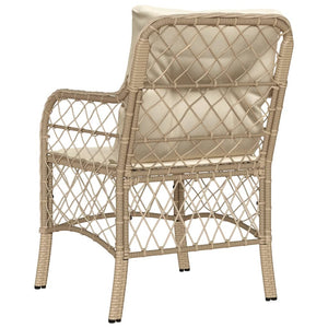 Gartenstühle mit Kissen, 2er Set, Beige Rattan