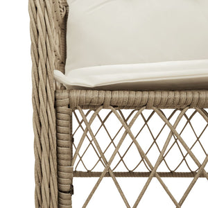 Gartenstühle mit Kissen, 2er Set, Beige Rattan