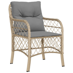 Gartenstühle mit Kissen, Poly Rattan, 2er Set