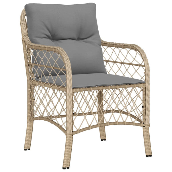 Gartenstühle mit Kissen, Poly Rattan, 2er Set