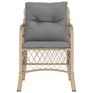 Gartenstühle mit Kissen, Poly Rattan, 2er Set