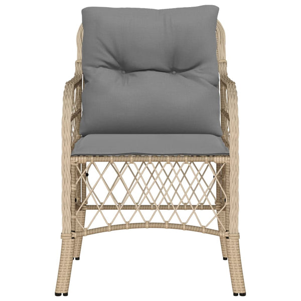 Gartenstühle mit Kissen, Poly Rattan, 2er Set