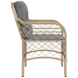 Gartenstühle mit Kissen, Poly Rattan, 2er Set