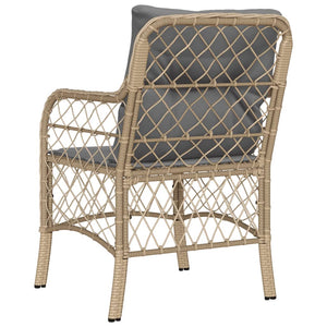 Gartenstühle mit Kissen, Poly Rattan, 2er Set
