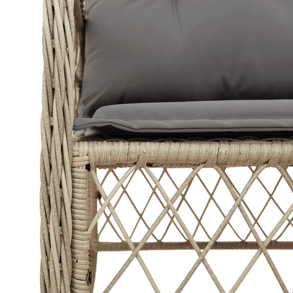 Gartenstühle mit Kissen, Poly Rattan, 2er Set