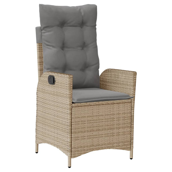 Verstellbarer Gartensessel mit Kissen Poly Rattan