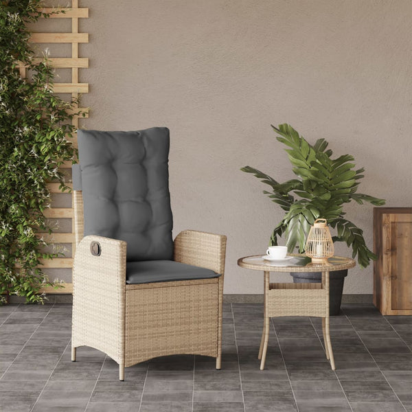 Verstellbarer Gartensessel mit Kissen Poly Rattan