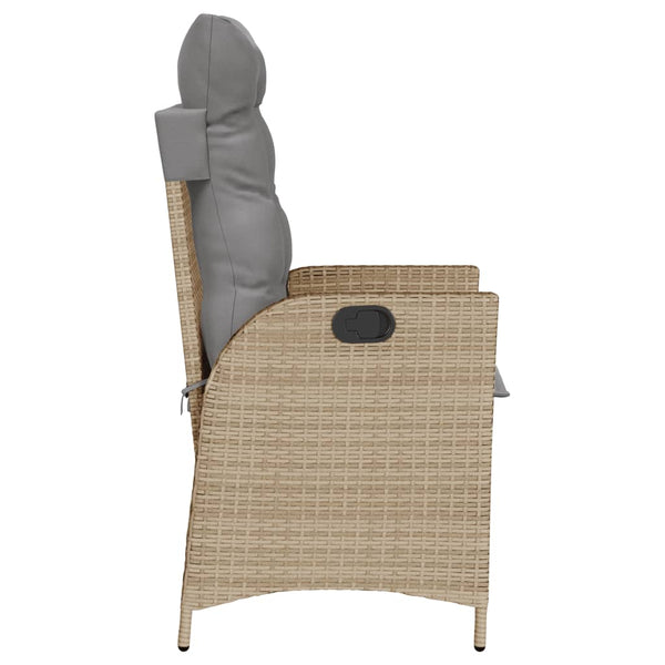 Verstellbarer Gartensessel mit Kissen Poly Rattan