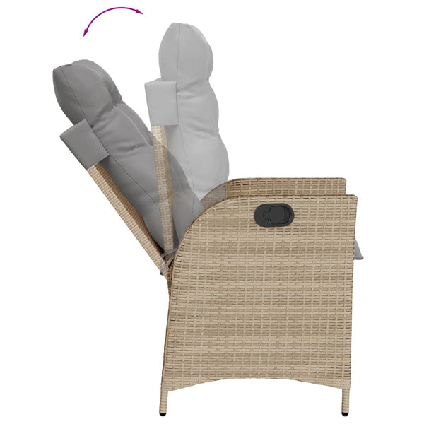 Verstellbarer Gartensessel mit Kissen Poly Rattan