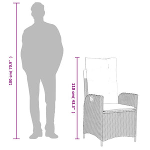 Verstellbarer Gartensessel mit Kissen Poly Rattan