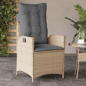 Verstellbarer Gartensessel mit Kissen Poly Rattan