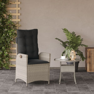 Verstellbarer Gartensessel Hellgrau mit Kissen