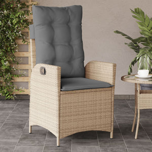 Gartensessel Kissen 2er Set Poly Rattan Beige