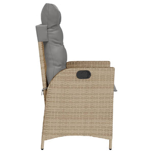 Gartensessel Kissen 2er Set Poly Rattan Beige