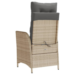 Gartensessel Kissen 2er Set Poly Rattan Beige