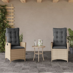 Gartensessel Kissen 2er Set Poly Rattan Beige