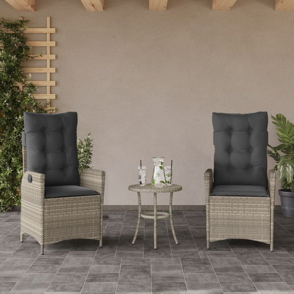 Verstellbare Gartensessel mit Kissen, 2er-Set