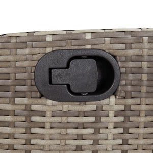 Verstellbarer Gartensessel mit Fußteil Grau Rattan