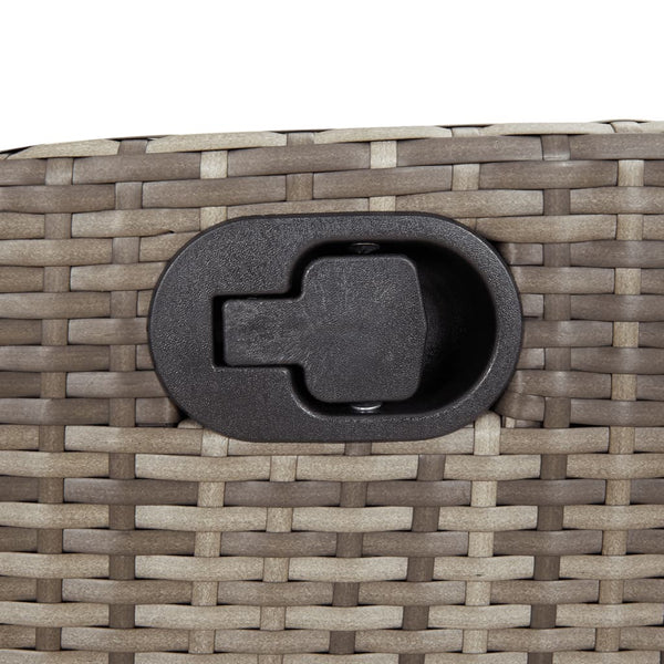 Verstellbarer Gartensessel mit Fußteil Grau Rattan