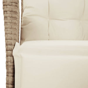 Verstellbarer Gartenstuhl mit Fußteil Beige Rattan