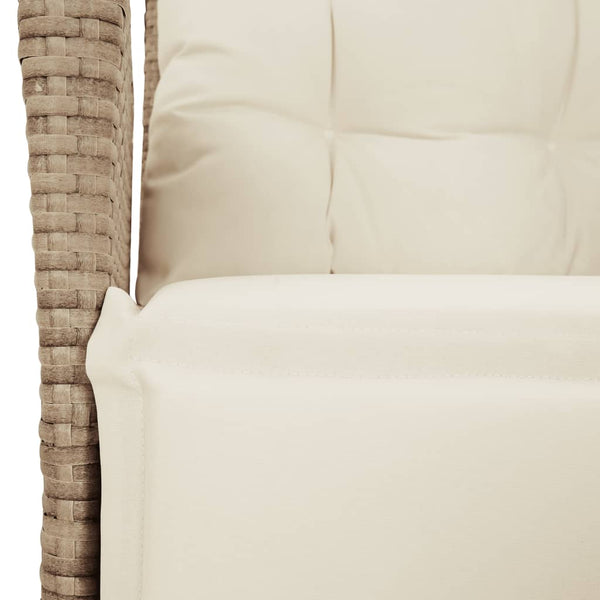 Verstellbarer Gartenstuhl mit Fußteil Beige Rattan