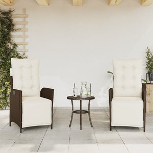 Verstellbare Gartensessel mit Fußteil, 2er-Set Braun