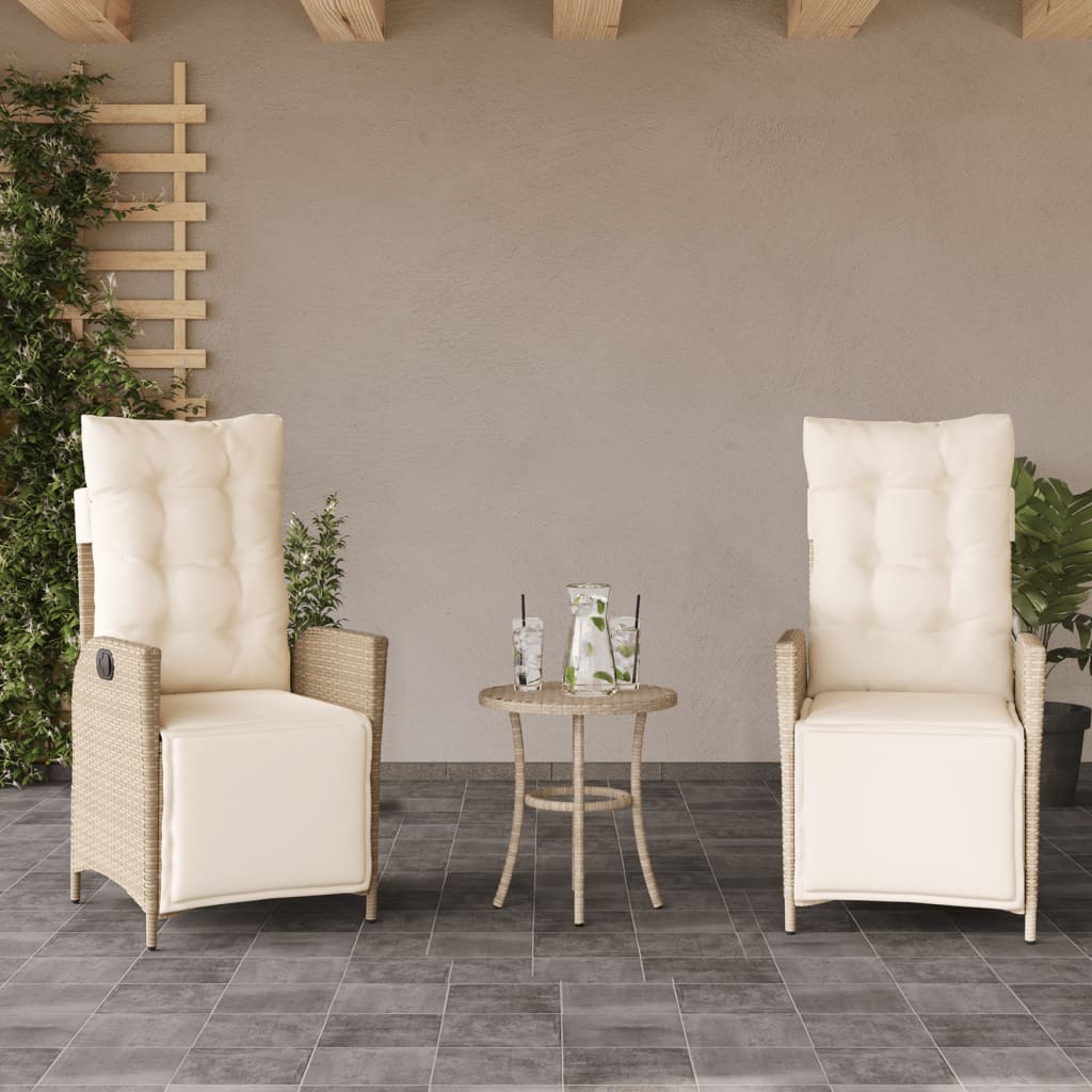 Verstellbare Gartensessel mit Fußteil, 2er-Set