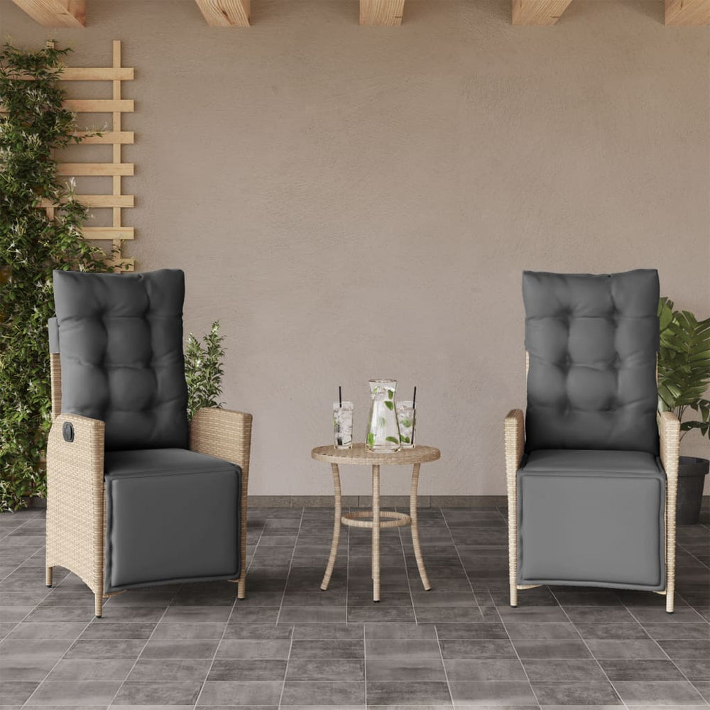 Verstellbare Gartenstühle mit Fußteil 2er Set
