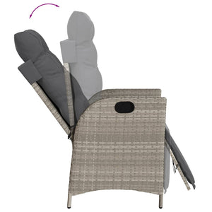 Verstellbare Gartensessel mit Fußteil, 2er Set